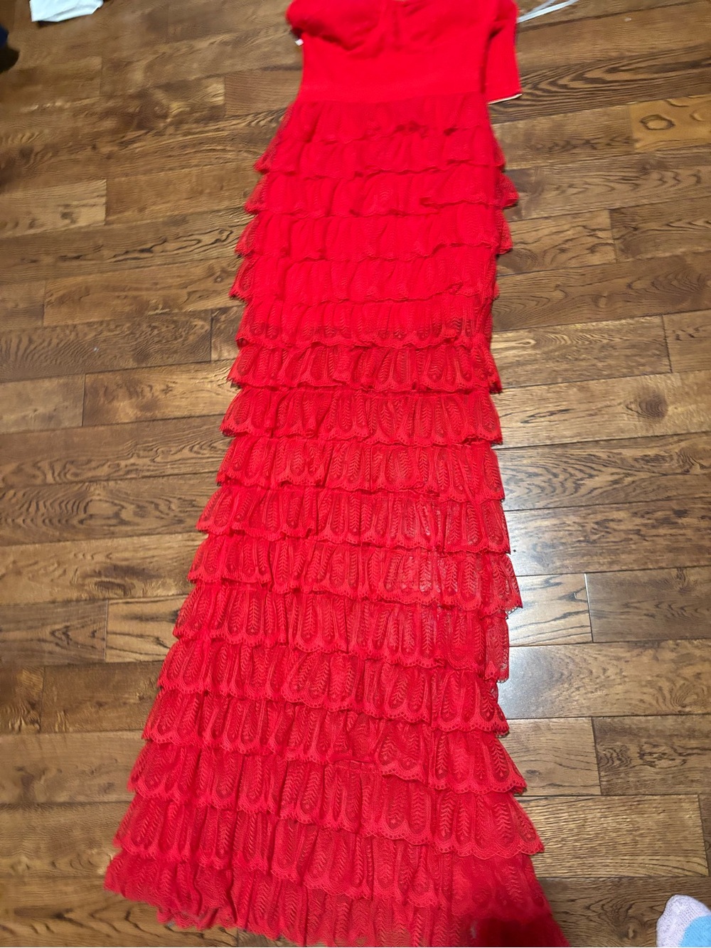 Elegant Red Ruffled Dress